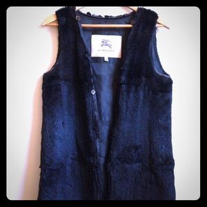 Burberry Black Rabbit Fur Vest