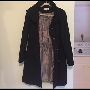 Long Black Calvin Klein Pea Coat