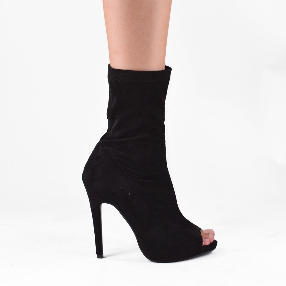 ROXY Black stiletto open toed booties - Picture 2 of 3