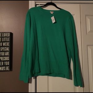 JCREW Kelly green crew neck sweater XXL - NWT