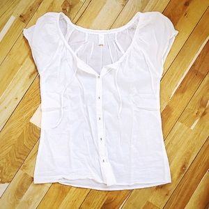 Sheer Cotton Peasant Top