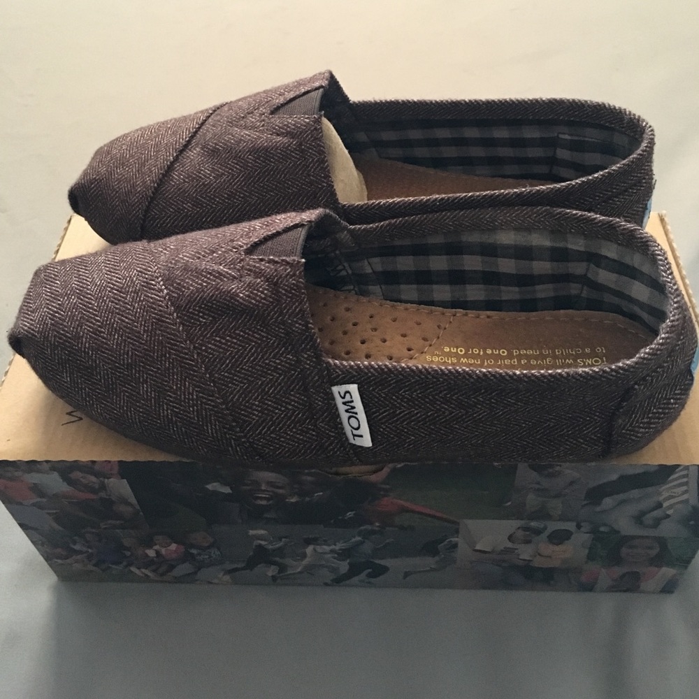 TOMS classics chocolate herringbone