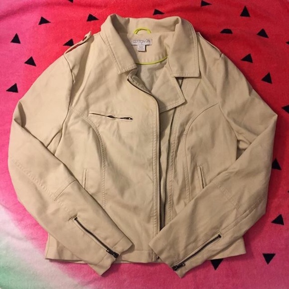 Cotton On Jackets & Blazers - Cotton on white leather jacket