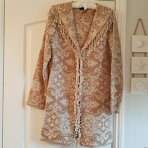 Unique Cream/Beige Sweater Jacket.