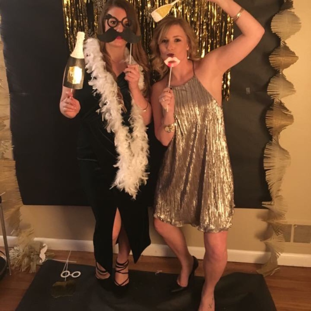 Gold swing dress