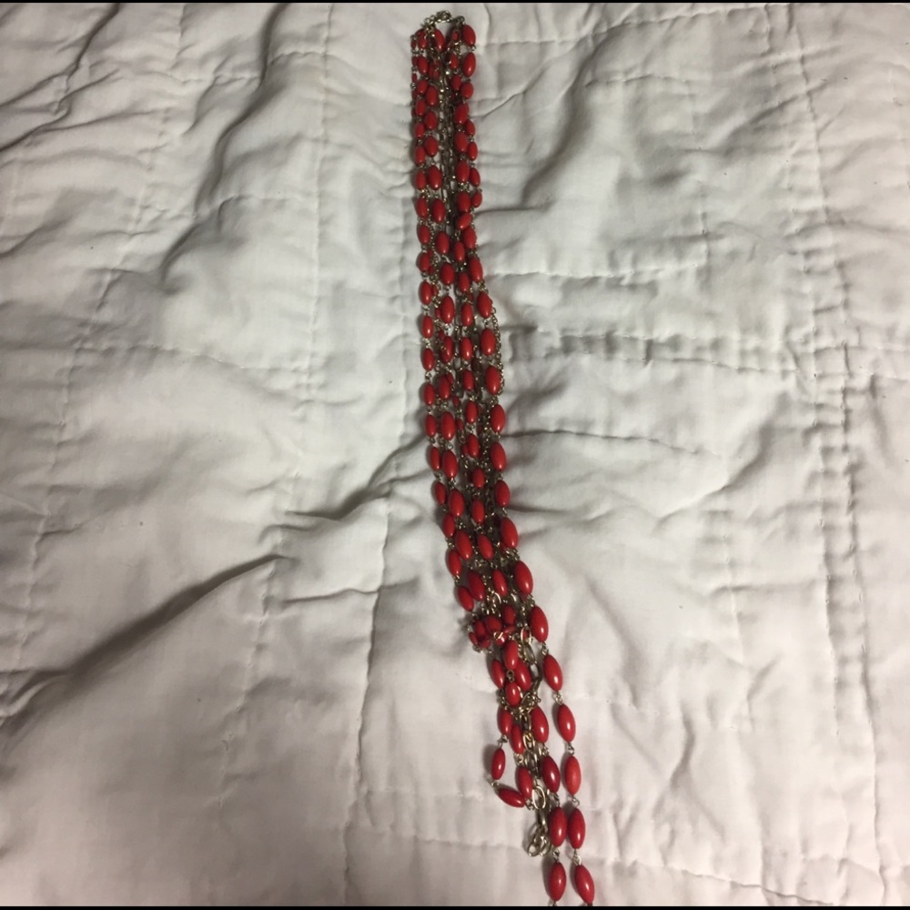 Red and gold beaded necklace