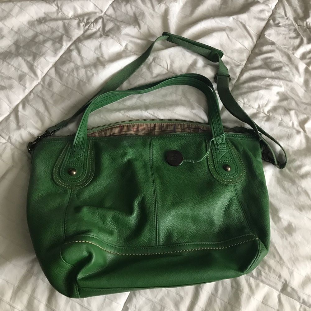 Green Leather The Sak purse