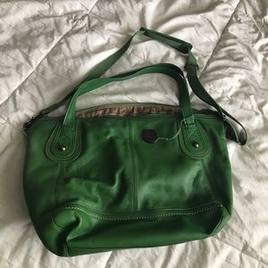 Green Leather The Sak purse