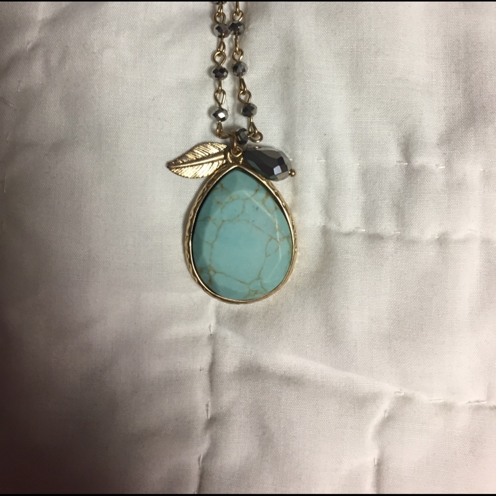 Teal Stone pendant necklace