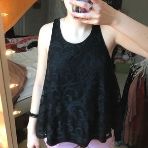 Black lace halter