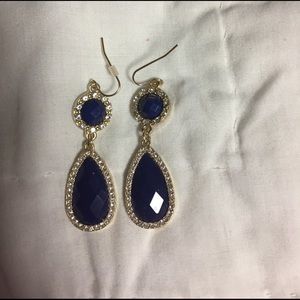Navy blue and gold earrings