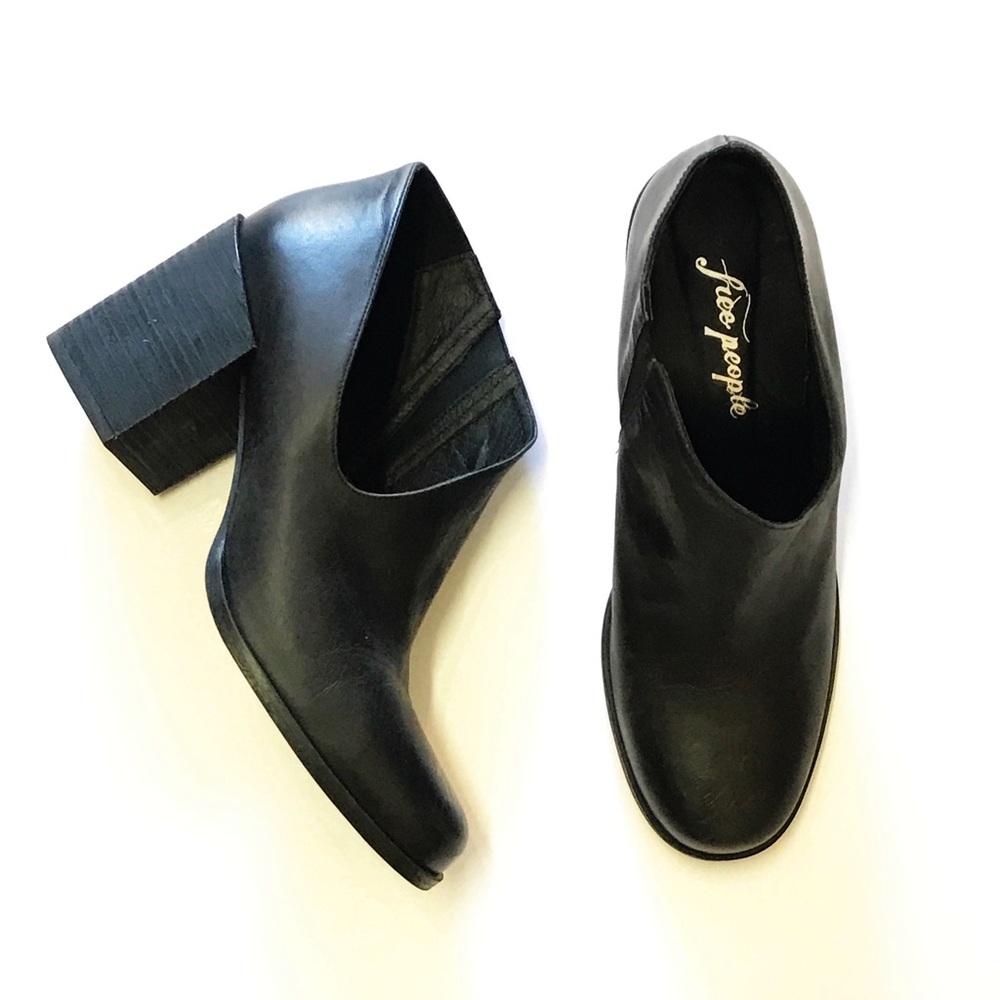 Free People Black Leather Booties