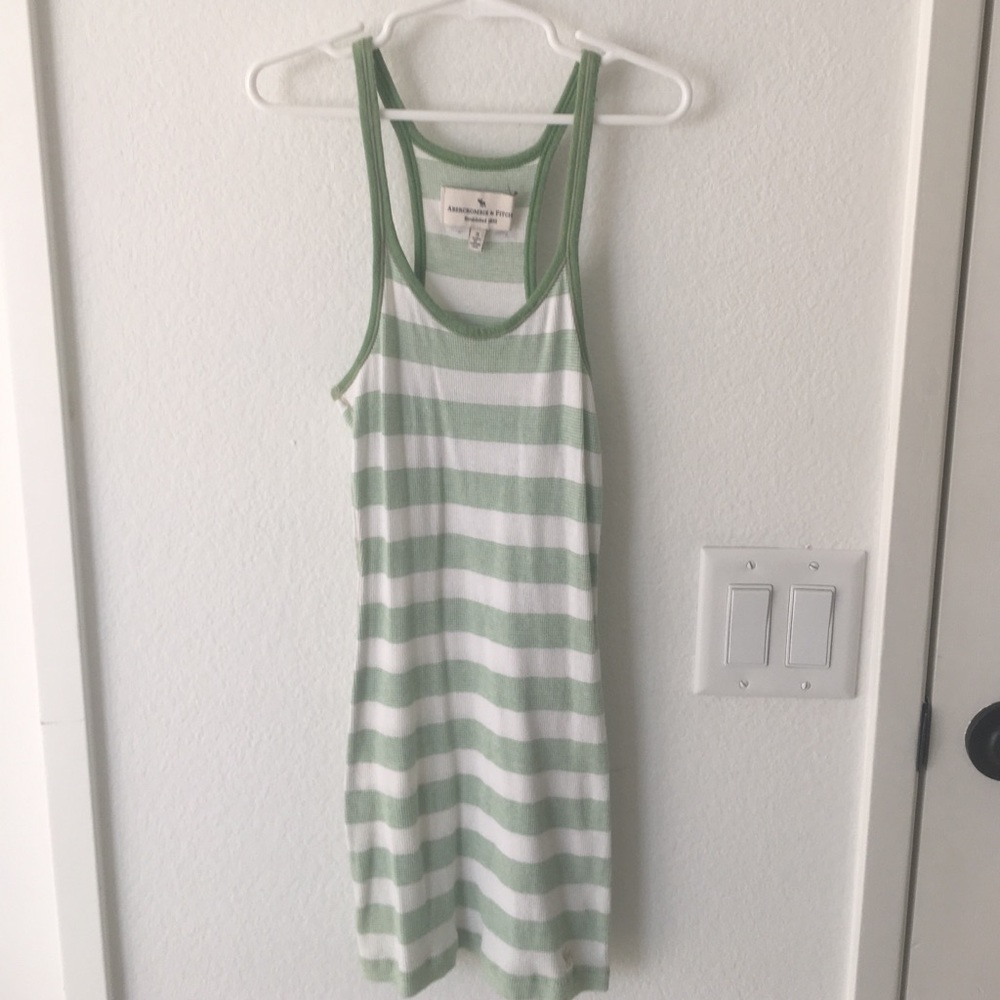 Green stripped A&F razorback tank top