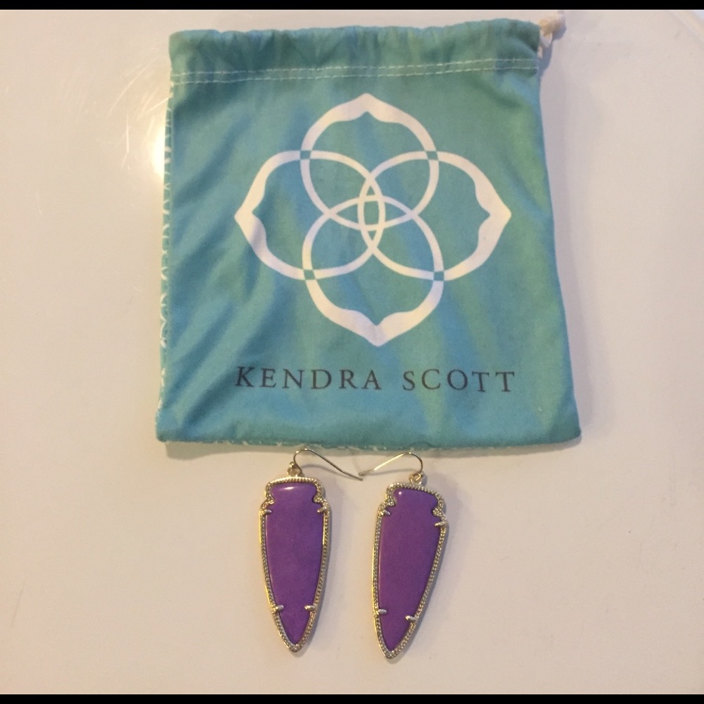 Kendra Scott Purple Arrowhead Earrings