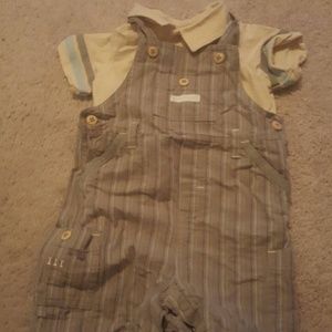 Overalls with undershirt