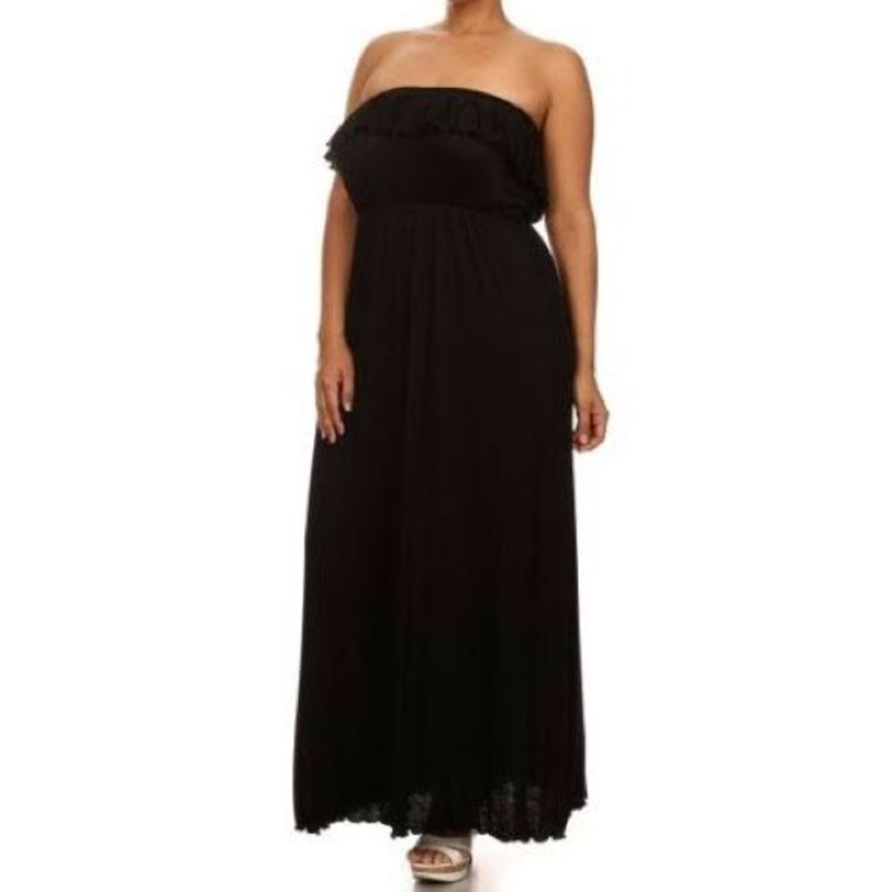 *SOLD* 3X SUMMER ESSENTIAL Strapless Maxi Dress - Picture 3 of 5
