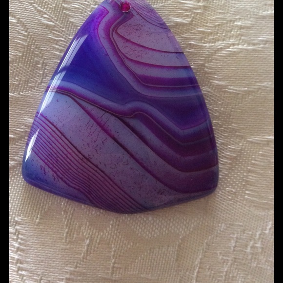✅✅Purple stripes onyx agate fish head pendant - Picture 3 of 6