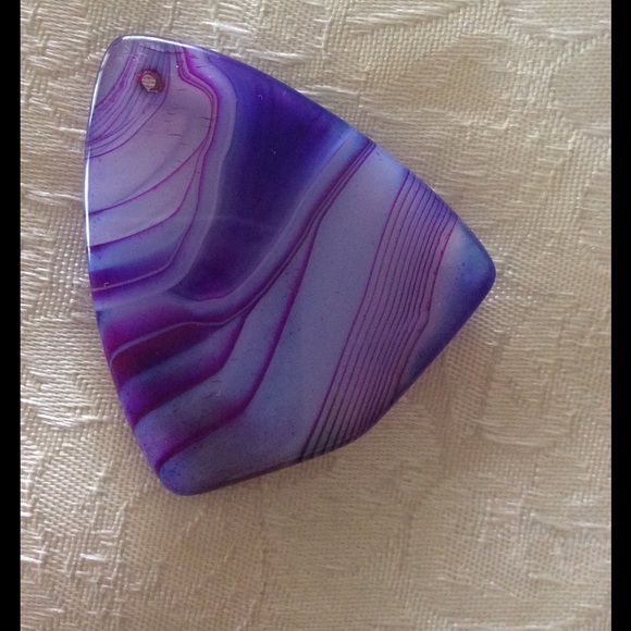 ✅✅Purple stripes onyx agate fish head pendant - Picture 4 of 6