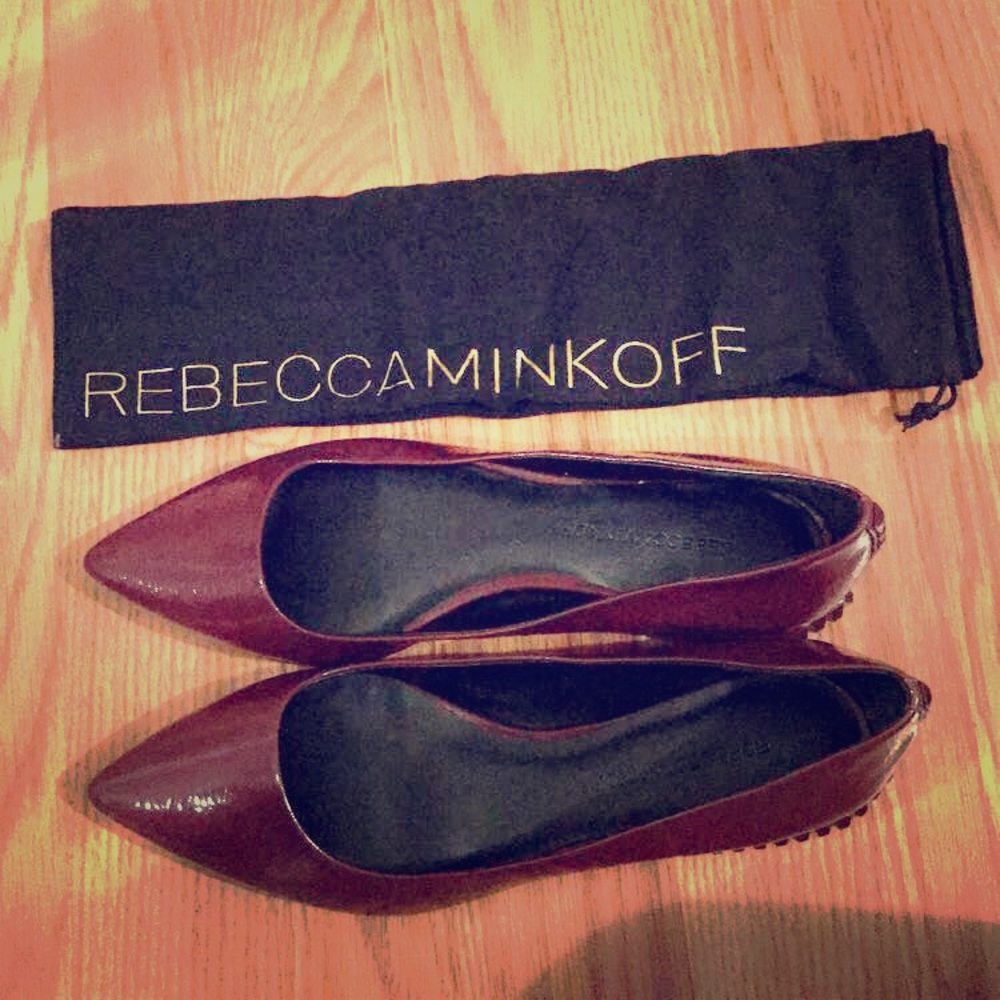 REBECCA MINKOFF studded patent flat