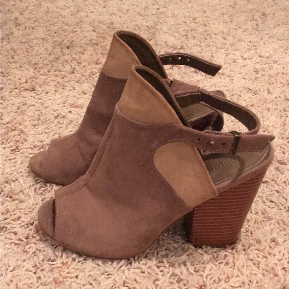 Open toe booties