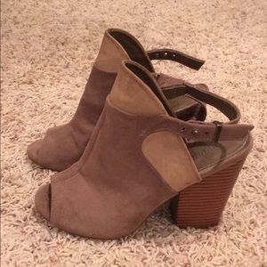Open toe booties