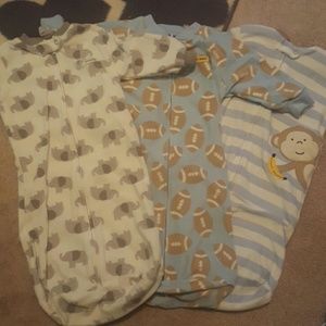 Set of 3 fleece sleep sacks