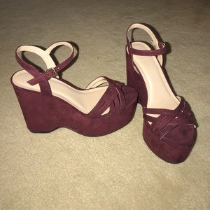 Charlotte Ruse Maroon Strap High heels