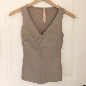 Bailey 44 taupe faux leather top