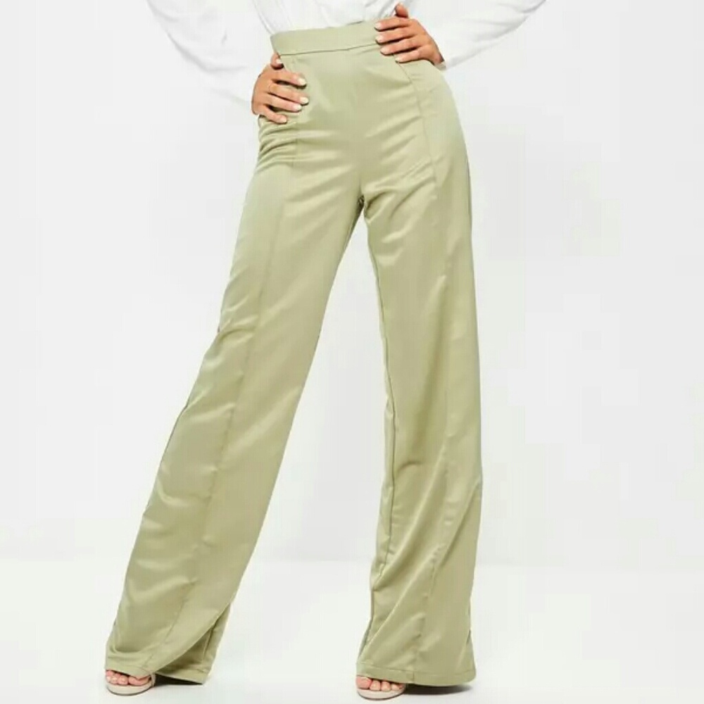 Missguided Satin Wide Leg Trousers