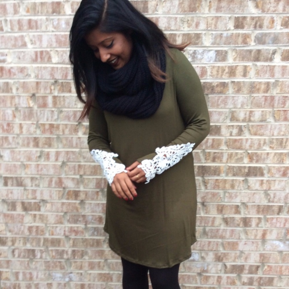 Child Of Serendipity olive long sleeve dress