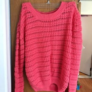 cropped coral sweater