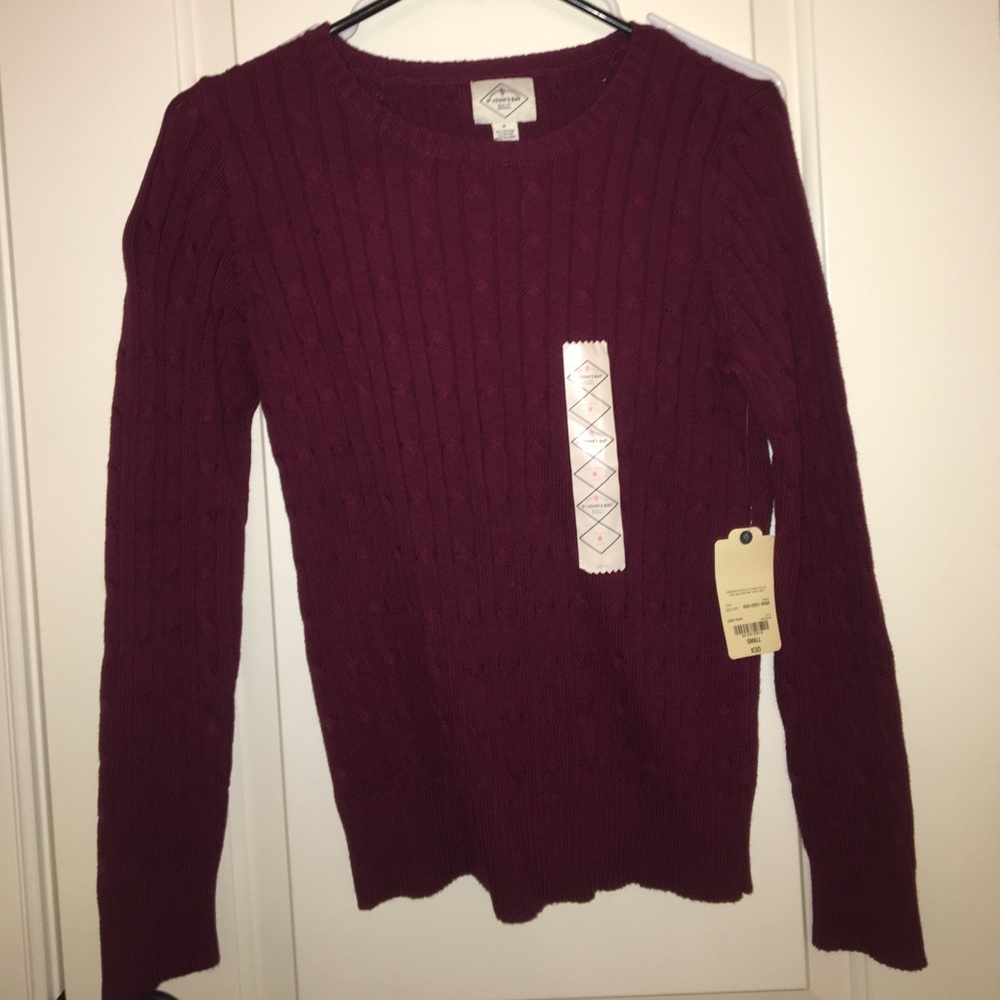St. John's Bay deep ruby sweater