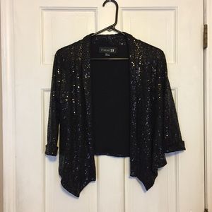 F21 Black Sequin Blazer