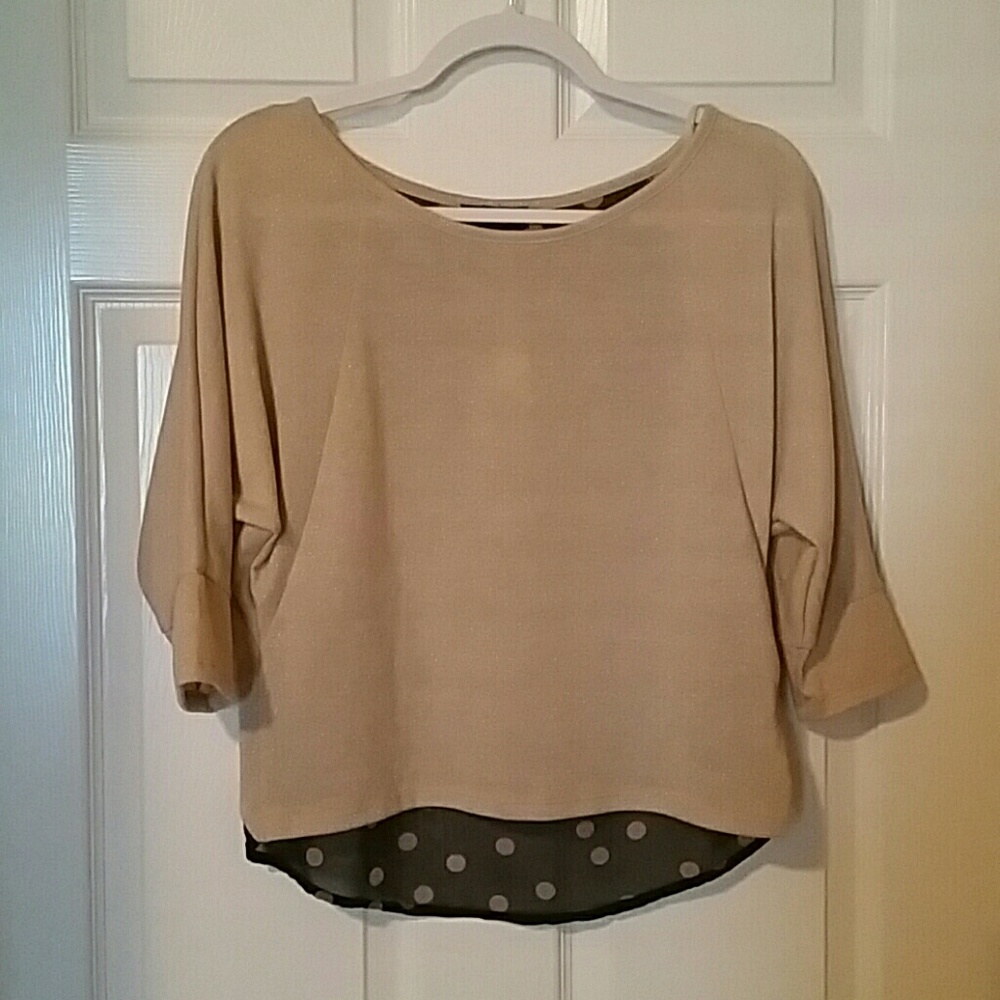 BCX gold and polka dot top