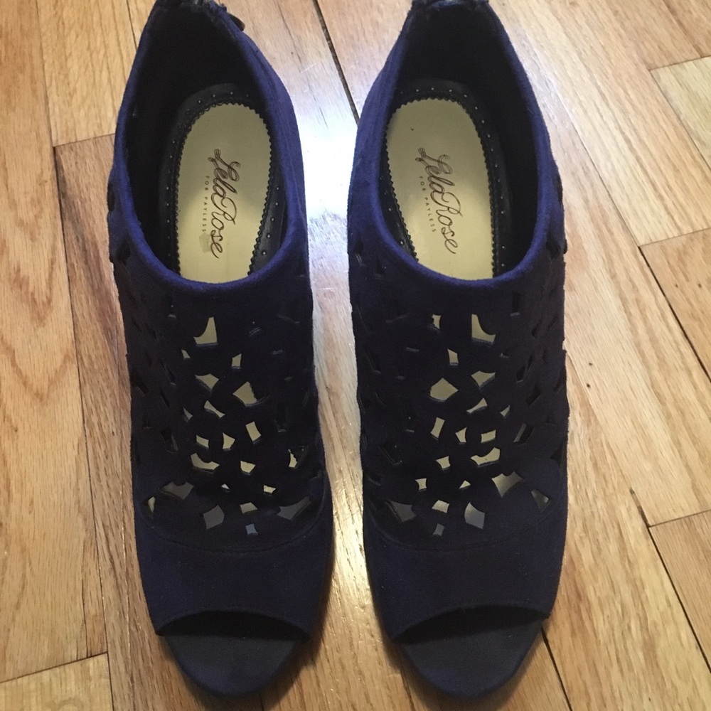 Blue lace Lela Rose heels