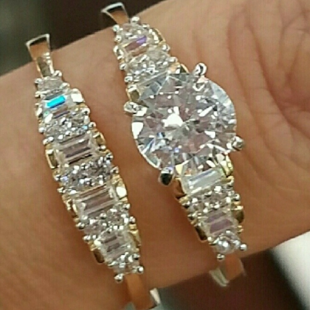 14k Solid Yellow Gold Engagement Ring 5 6 7 8 9 - Picture 2 of 9