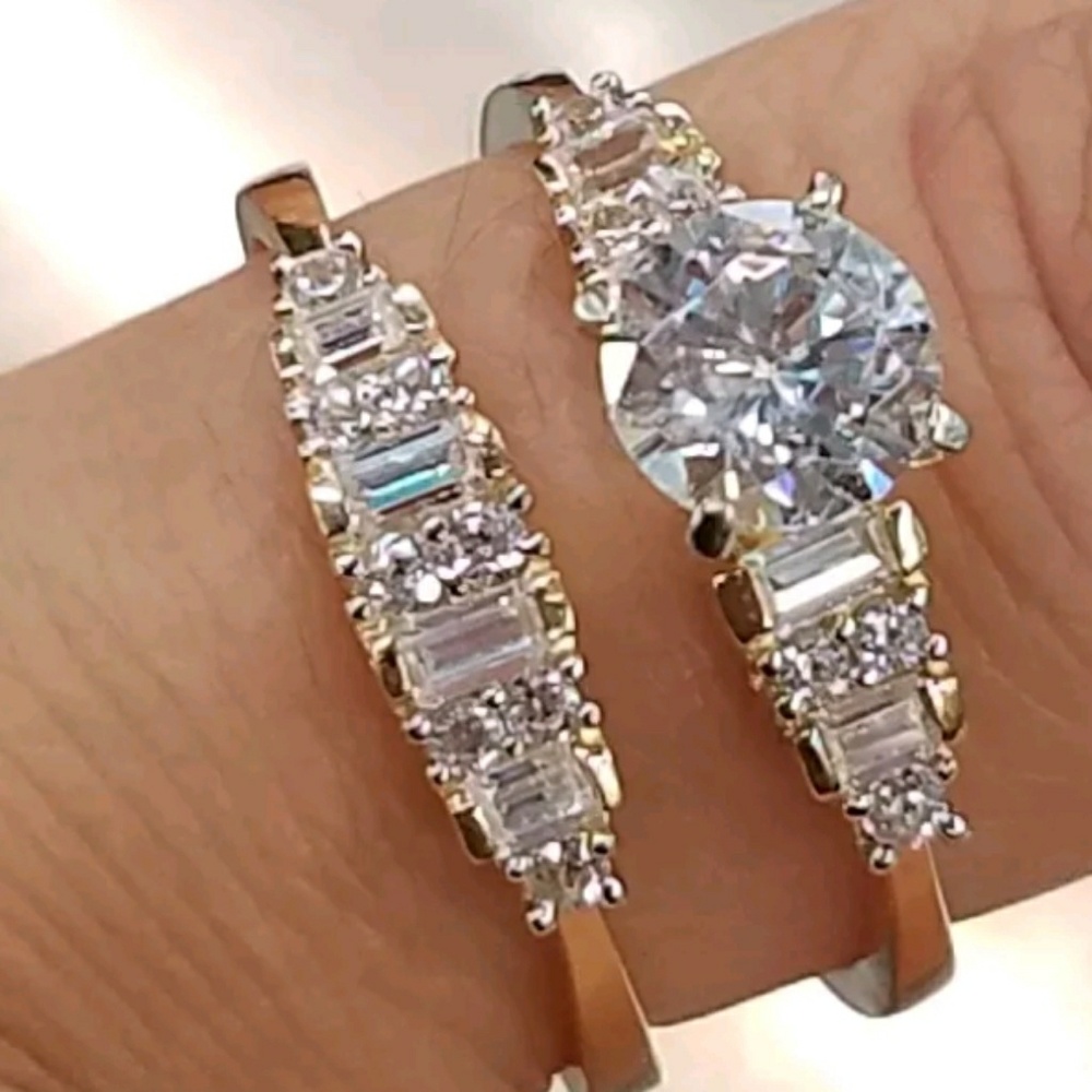 14k Solid Yellow Gold Engagement Ring 5 6 7 8 9 - Picture 3 of 9