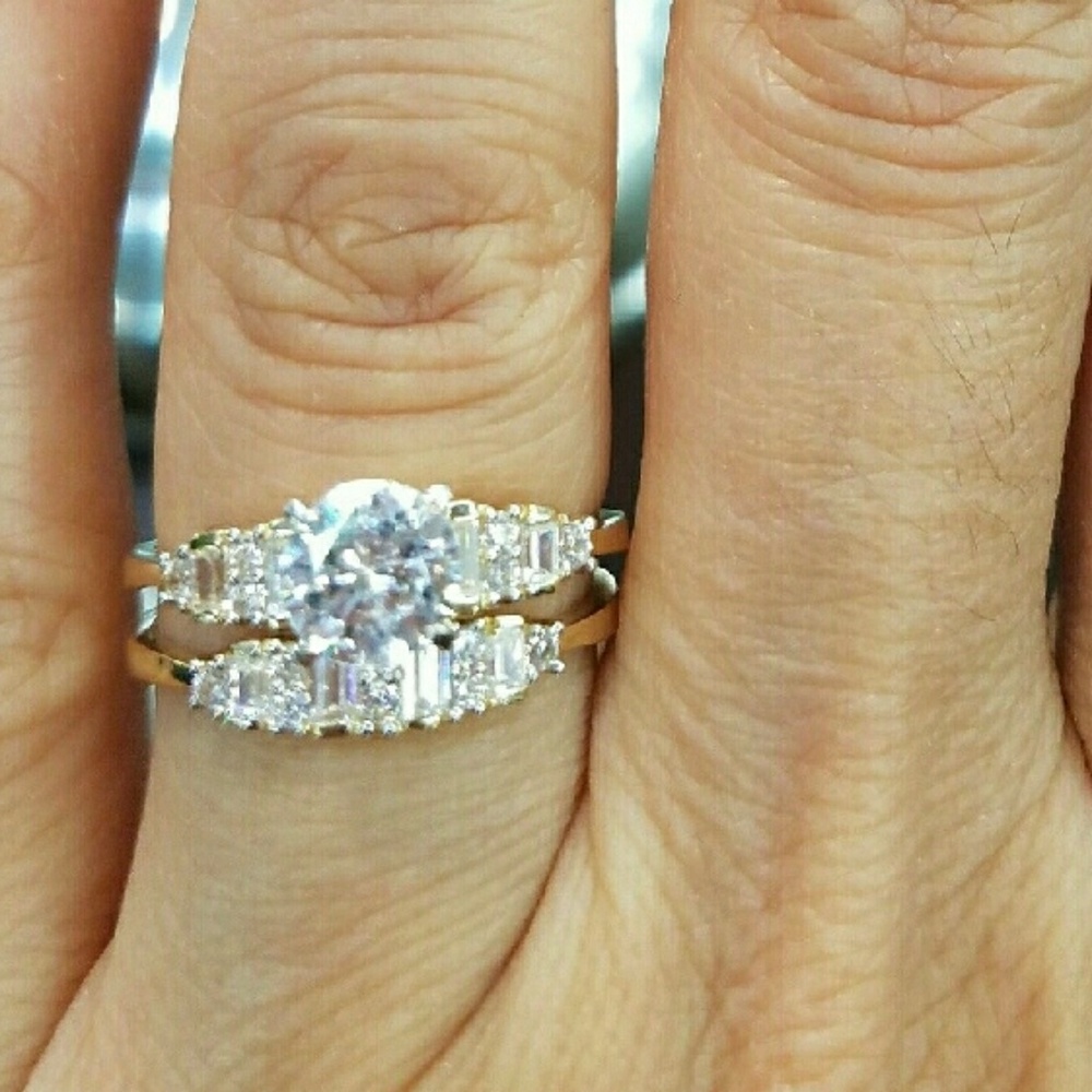 14k Solid Yellow Gold Engagement Ring 5 6 7 8 9 - Picture 4 of 9