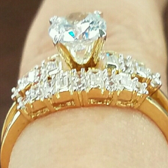 14k Solid Yellow Gold Engagement Ring 5 6 7 8 9 - Picture 5 of 9