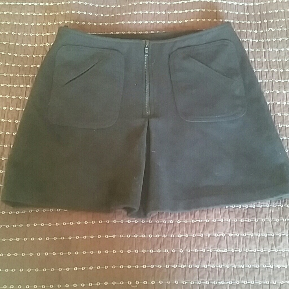 Gap Black virgin wool Zipper mini skirt