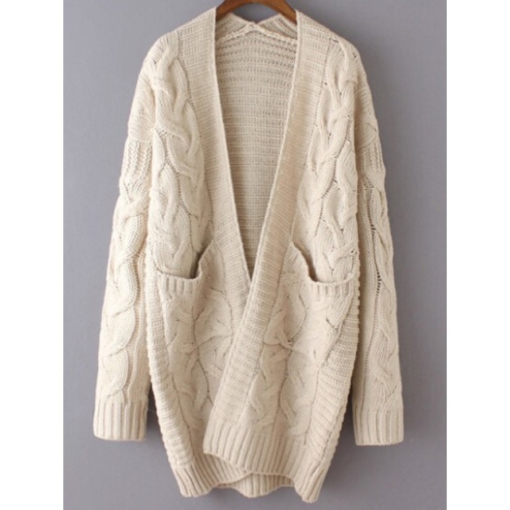 Long Cable Knit Cardigan