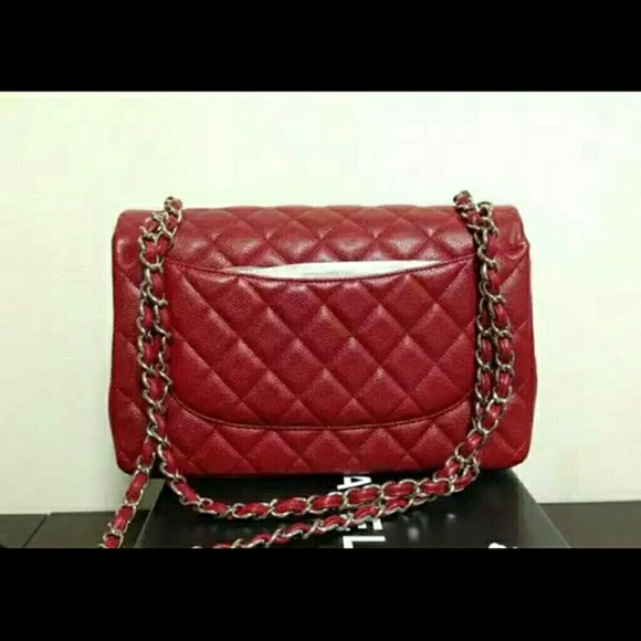 CHANEL Bags Authentic Chanel Red Caviar Jumbo Double Flap Bag