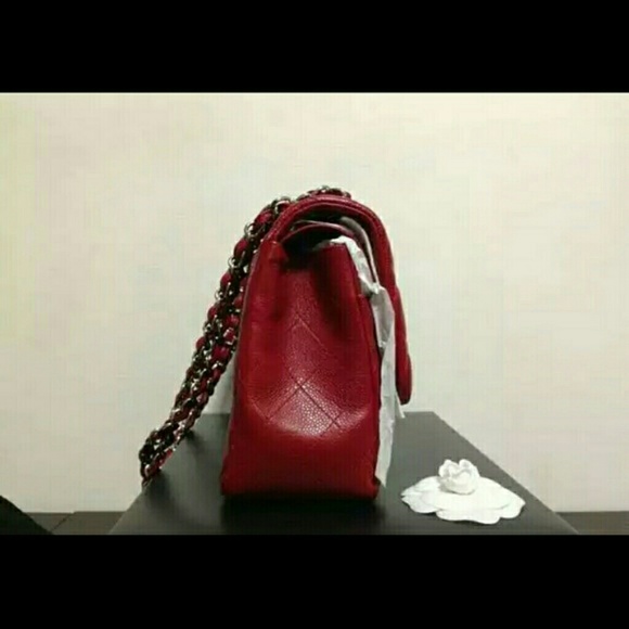 CHANEL Bags Authentic Chanel Red Caviar Jumbo Double Flap Bag
