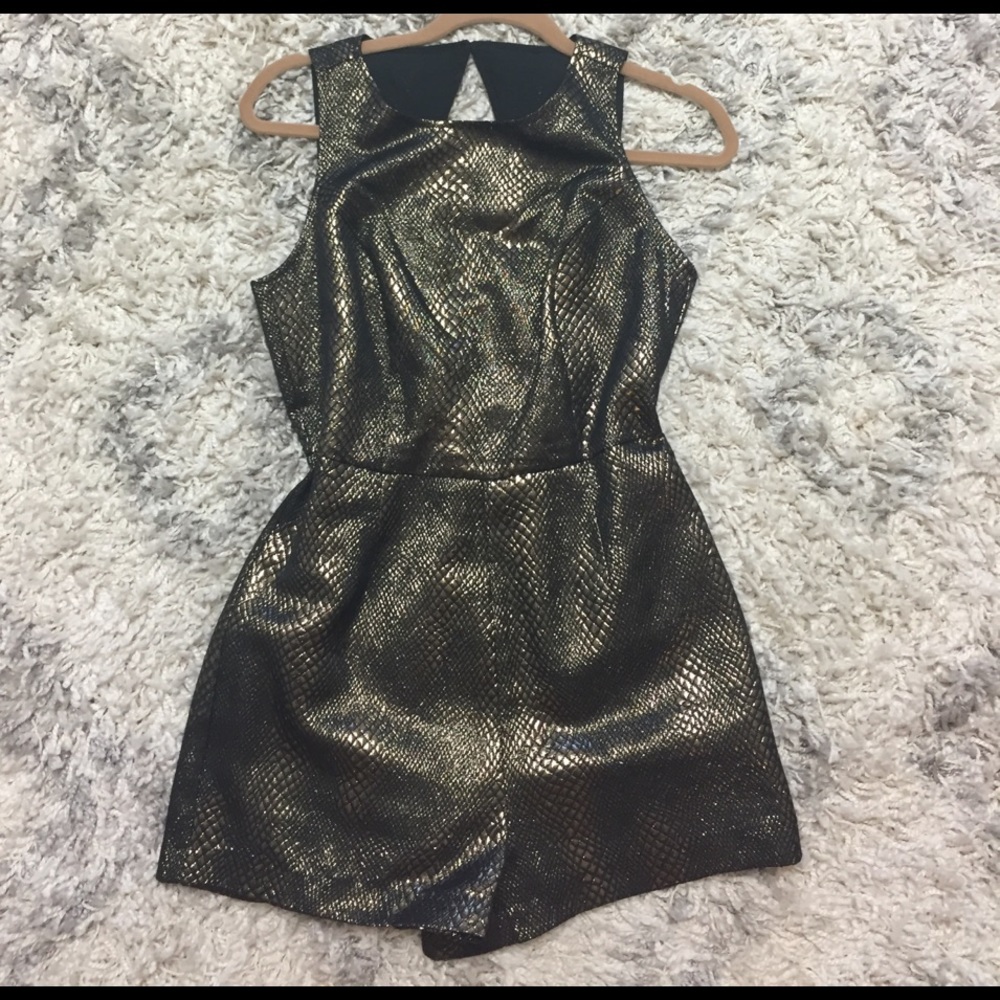 Gold snakeskin romper by Jack