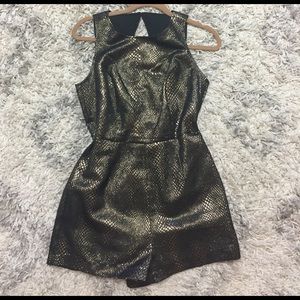 Gold snakeskin romper by Jack
