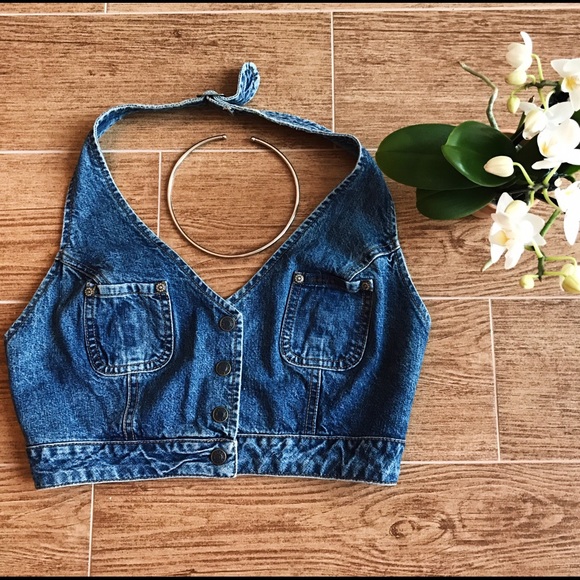 Urban Outfitters Tops - 💙RARE VINTAGE GUESS DENIM CROP TOP