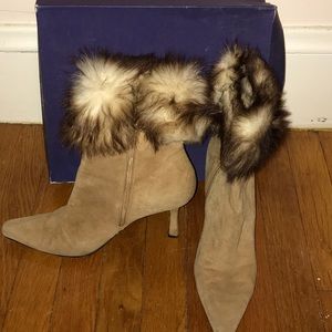Fur cuff boots