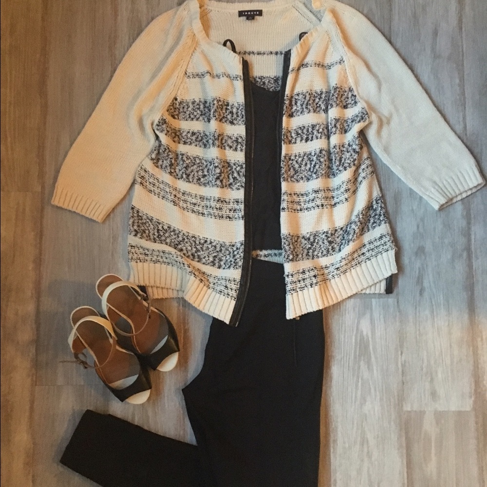 Trouvè sweater with sparkly striped accents!