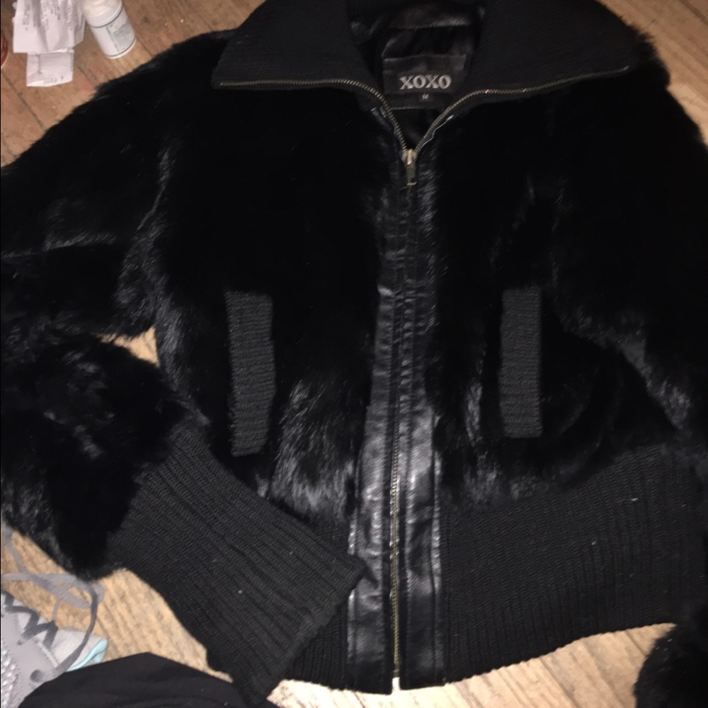 Genuine rabbit fur coat XOXO- size M