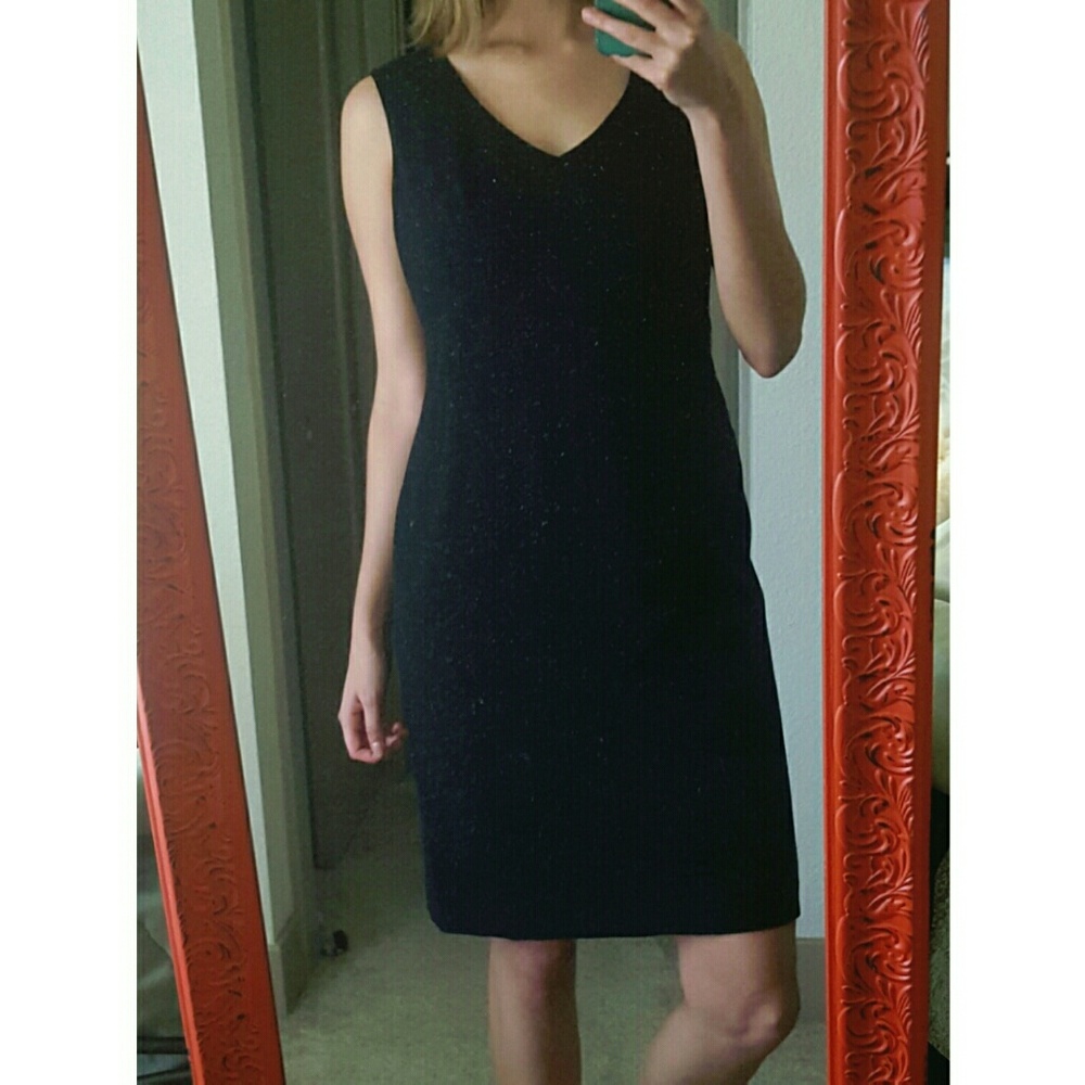Talbots sleeveless black dress